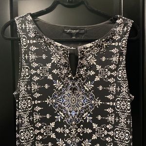 Beautiful fun dress with beaded details black white and blue
